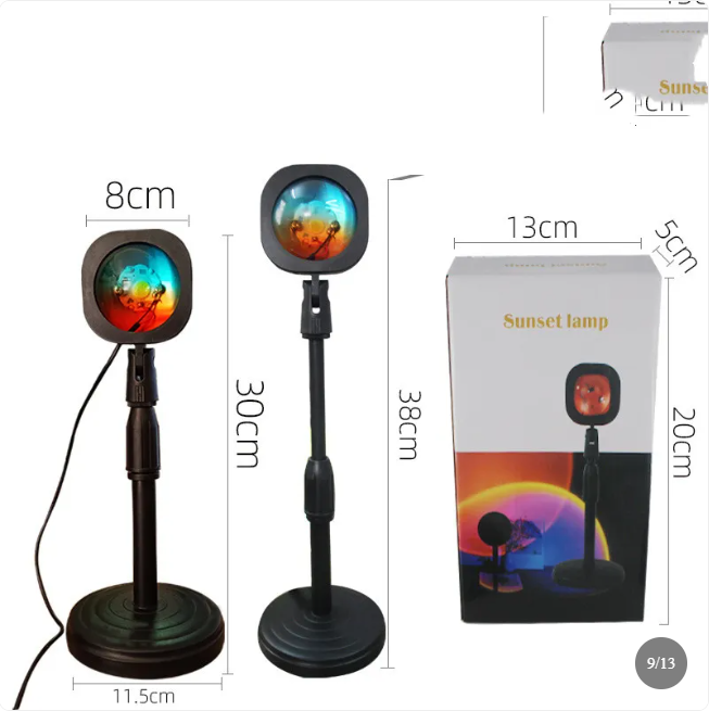 Size guide: 8cm head, stand adjustable from 30cm to 38cm, 11.5cm base